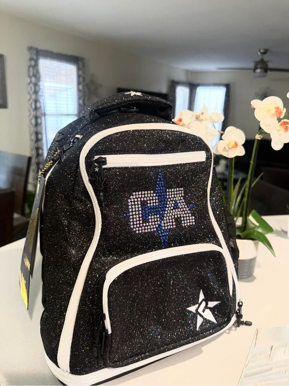 Rebel Athletics- California Allstars Rhinestoned Black “MINI” Backpack